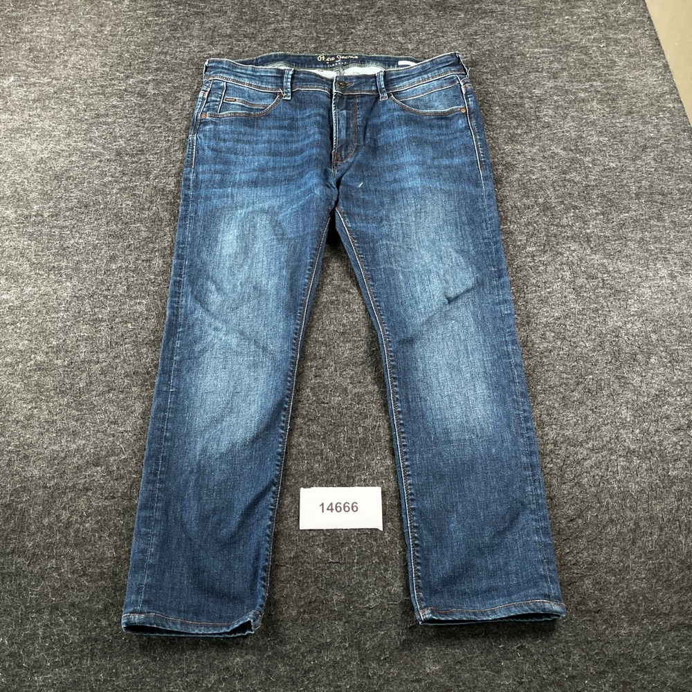 Pepe Jeans London Power Flex Straight Leg Jeans Mens 36x33 Blue Denim Cotton